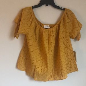 Yellow off shoulder Universal Thread top